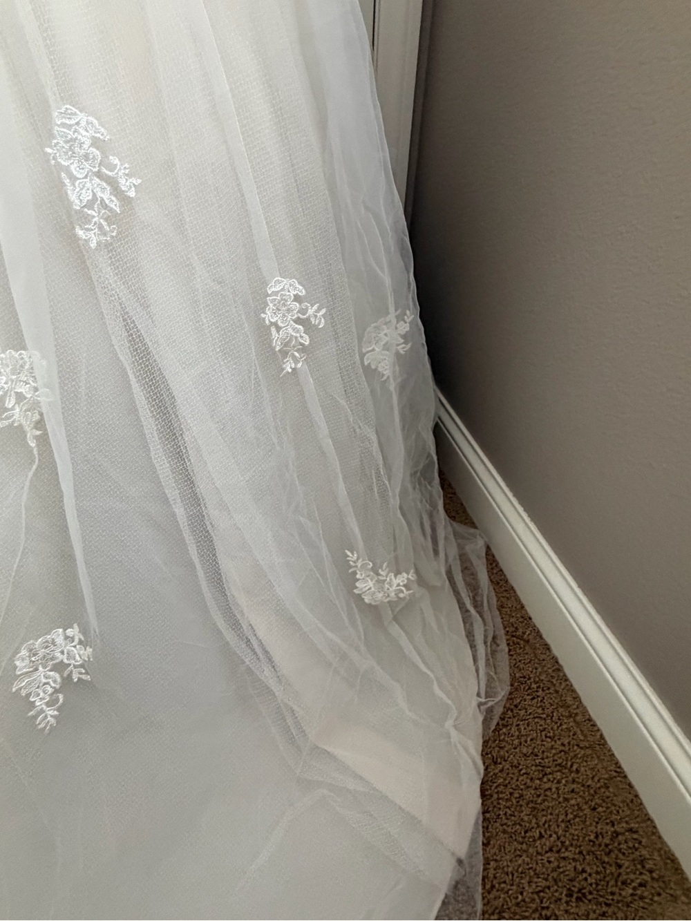 Maggie Sottero Ivory Lace Off-Shoulder Ball Gown - Picture 8 of 9